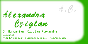 alexandra cziglan business card